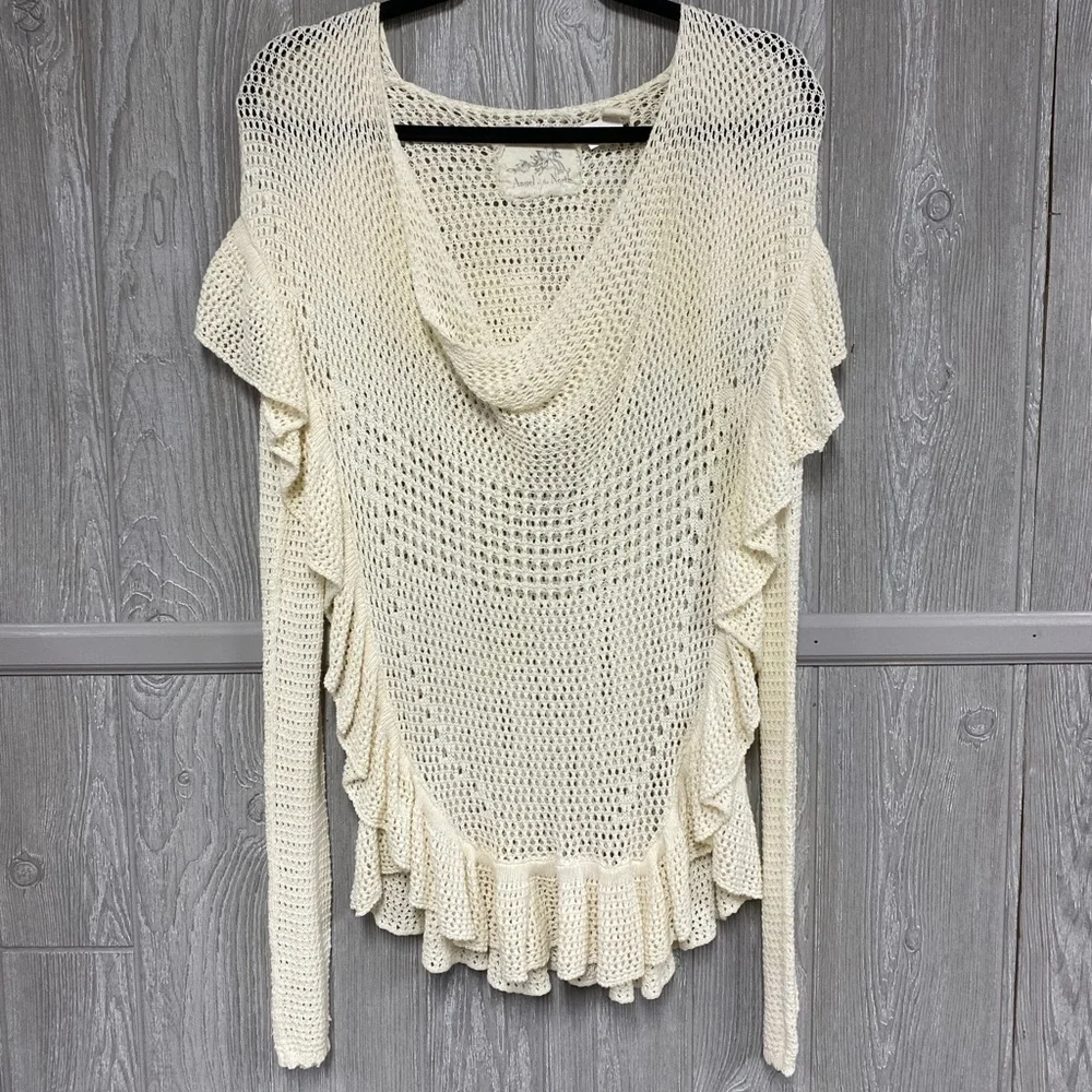 Anthropologie Angel Of The North Crochet Sweater EUC Oversized Size Small - Picture 3 of 7